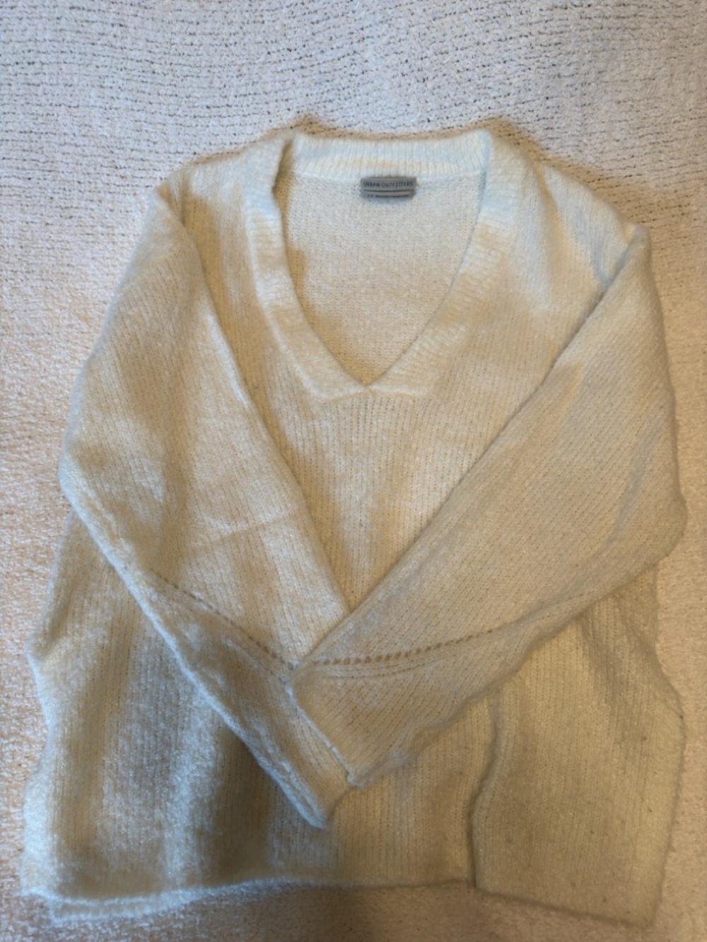 Urban Outfitters Cream V-Neck Knit Sweater